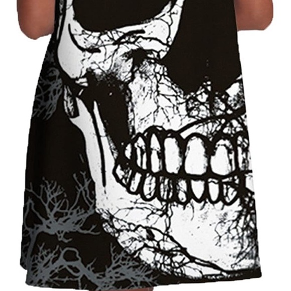 Skull Print-Bathing Suit Material Sleeveless Tank Tunic/Cover-up/Dress-NWT OS - Picture 5 of 12